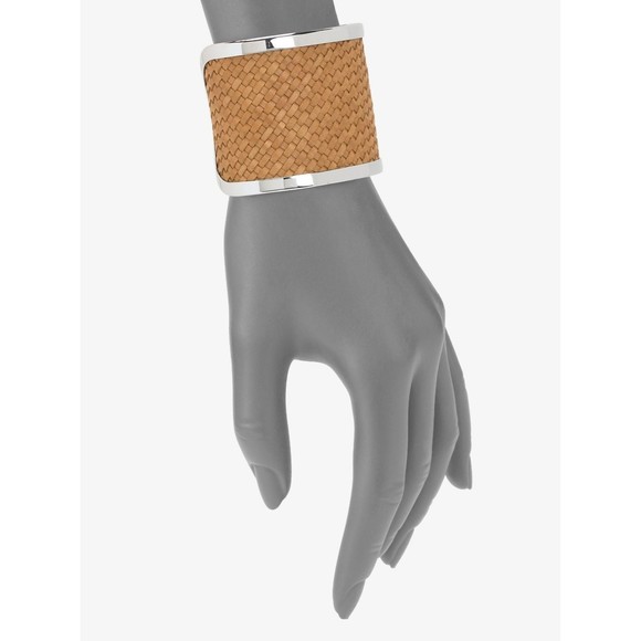 Michael Kors Woven Leather Cuff - Picture 2 of 6